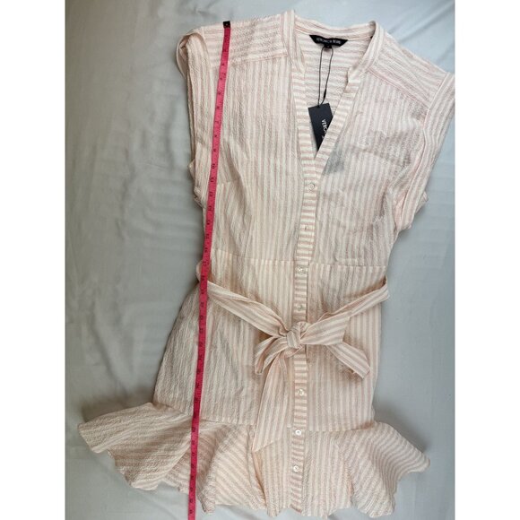 NWT Veronica Beard Avella Ruffled Striped Seersucker Mini Dress Size 12 - Picture 11 of 12